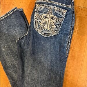 Rock Revival Women's Dark Blue Boot Cut Jeans, 29x32 Sidenie